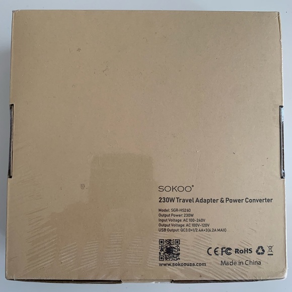 Sokoo 230 watt travel adapter & power converter - Picture 2 of 2